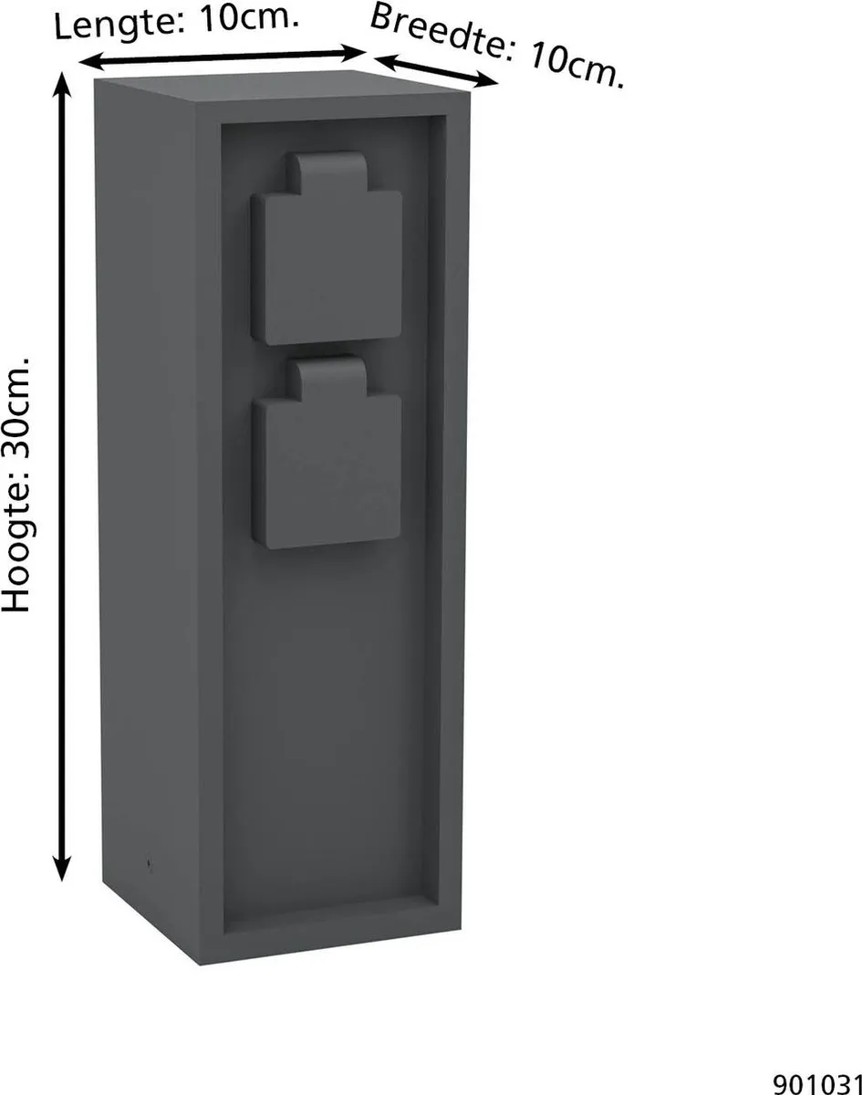 Eglo Park5 Stopcontactzuil Buiten 30cm - Antraciet - afbeelding 6 van 6