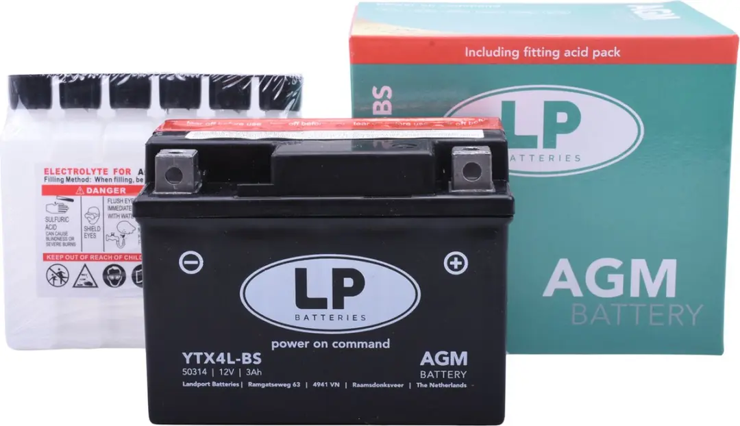 Landport YTX4L-BS Accu 12V 4Ah