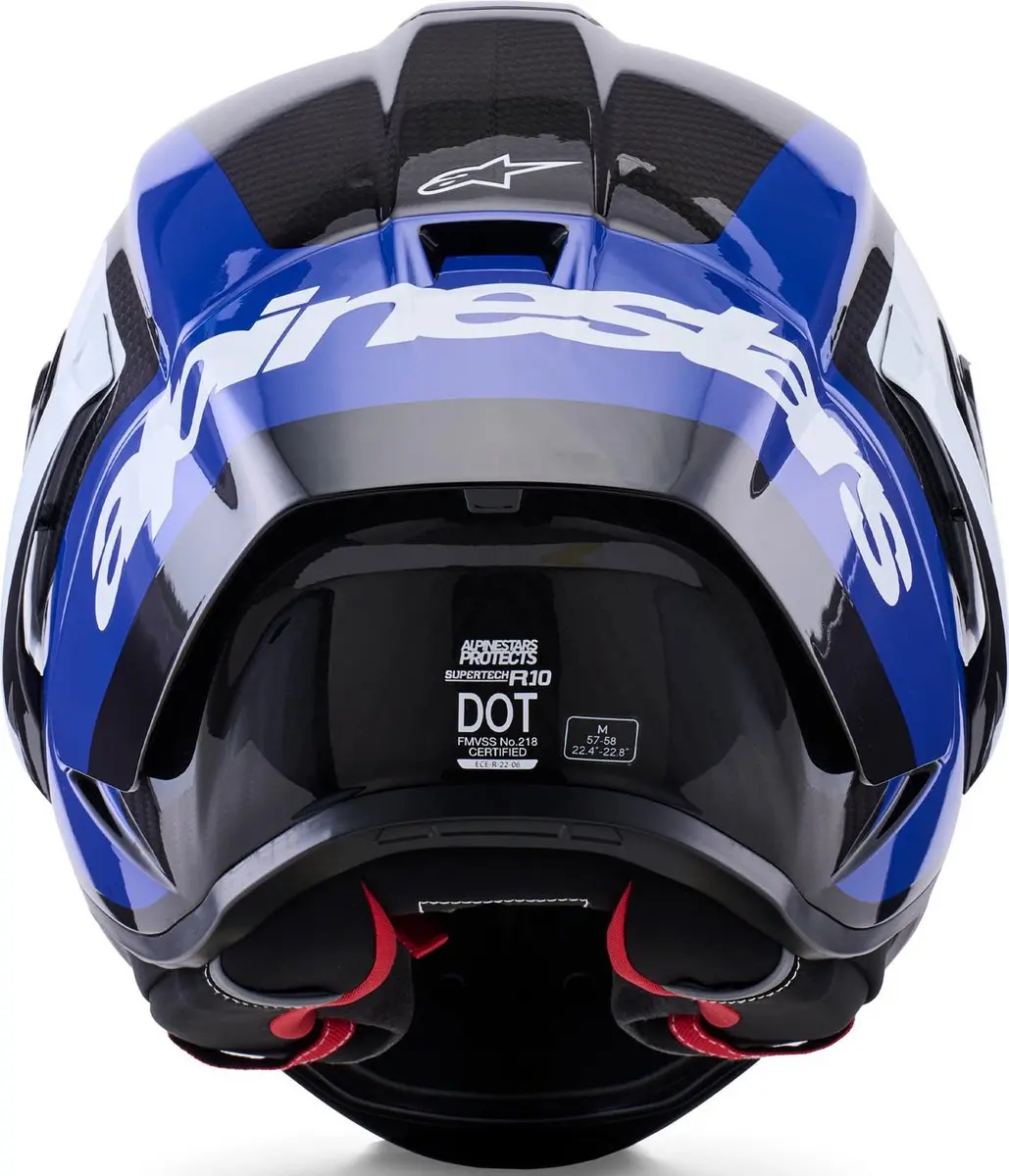 Alpinestars Supertech R10 Arius Helm - XS - Zwart/wit/blauw - afbeelding 6 van 6