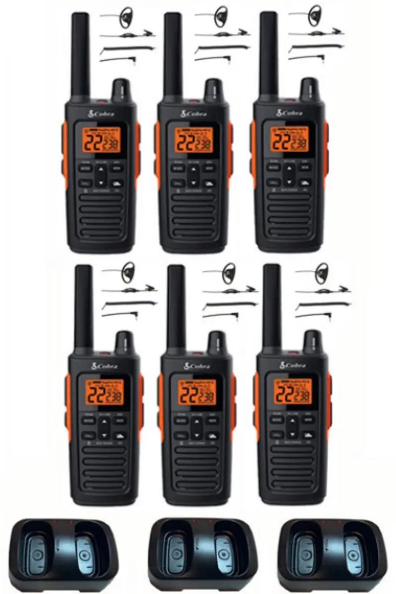 Cobra RX680 Set 6 PMR446 portofoons - IP54 - Zwart