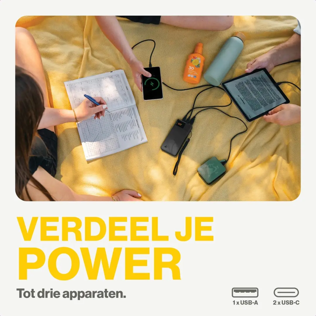 Aqiila Powerbank B10B 10000mAh - 2x USB-C/USB-A - Zwart