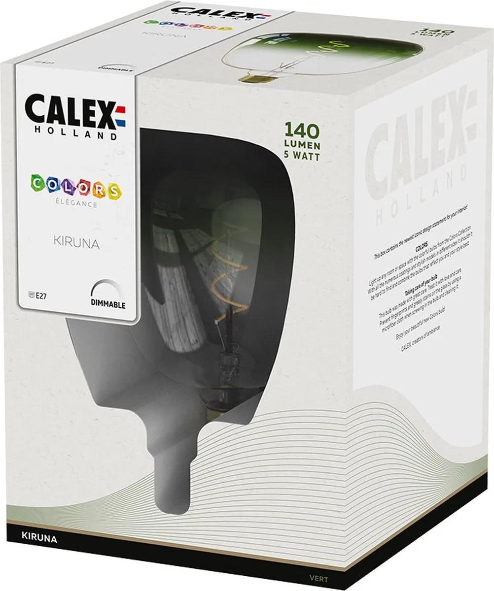 Calex Kiruna Colors Vert E27 LED Lamp 5W - Warm Wit 1800K - afbeelding 6 van 6