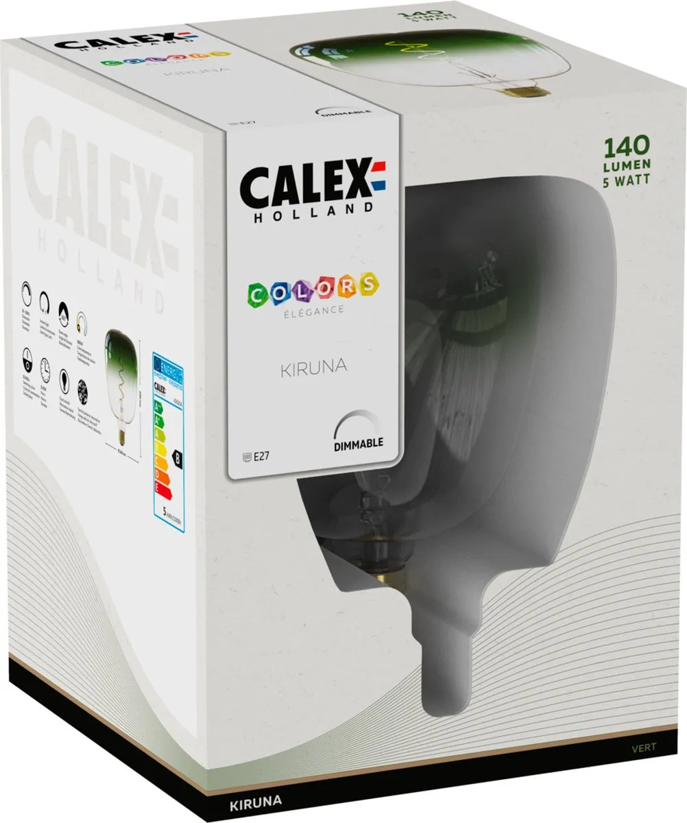 Calex Kiruna Colors Vert E27 LED Lamp 5W - Warm Wit 1800K