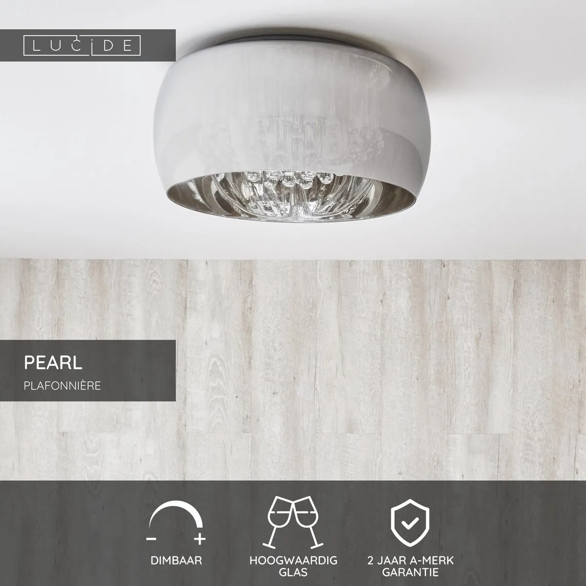Lucide Pearl Plafondlamp Ø50cm - 6xG9 Chroom
