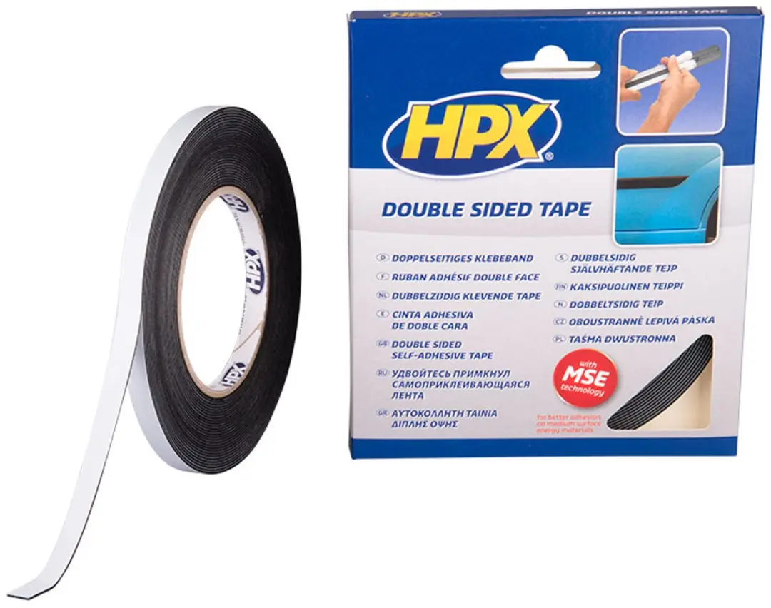 HPX Dubbelzijdig Foam Tape 9mm Zwart - 10m