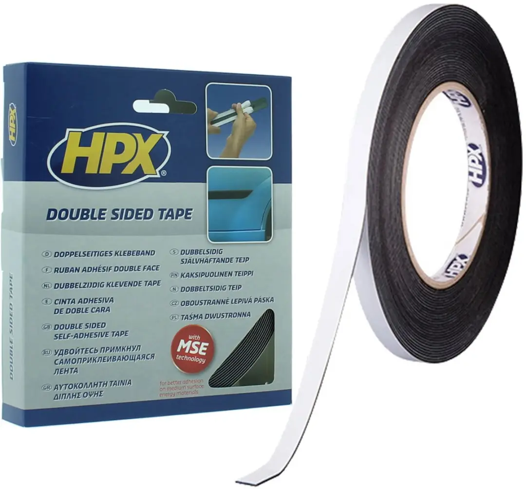 HPX Dubbelzijdig Foam Tape 9mm Zwart