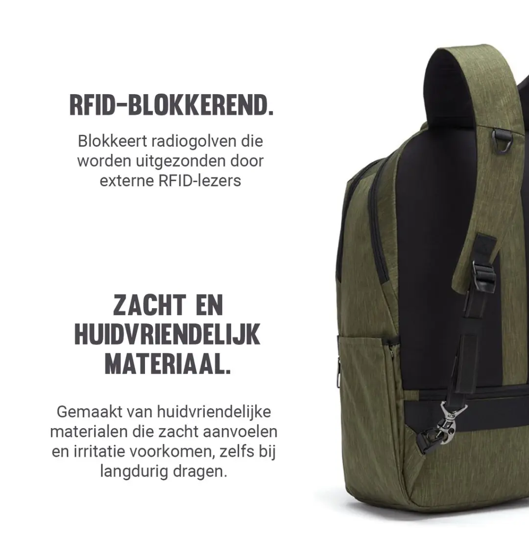 Pacsafe Metrosafe X Rugzak 25L - RFID-blokkerend - Groen