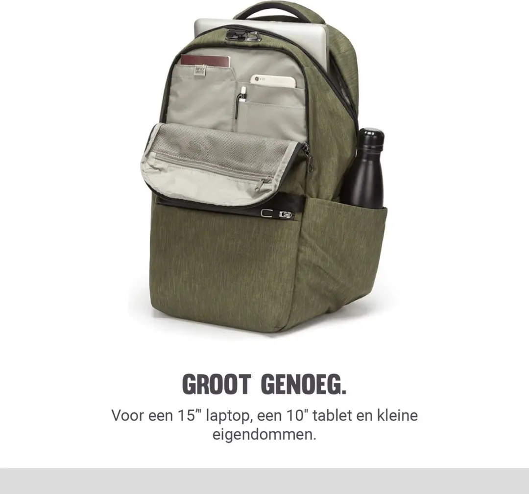 Pacsafe Metrosafe X Rugzak 25L - RFID-blokkerend - Groen
