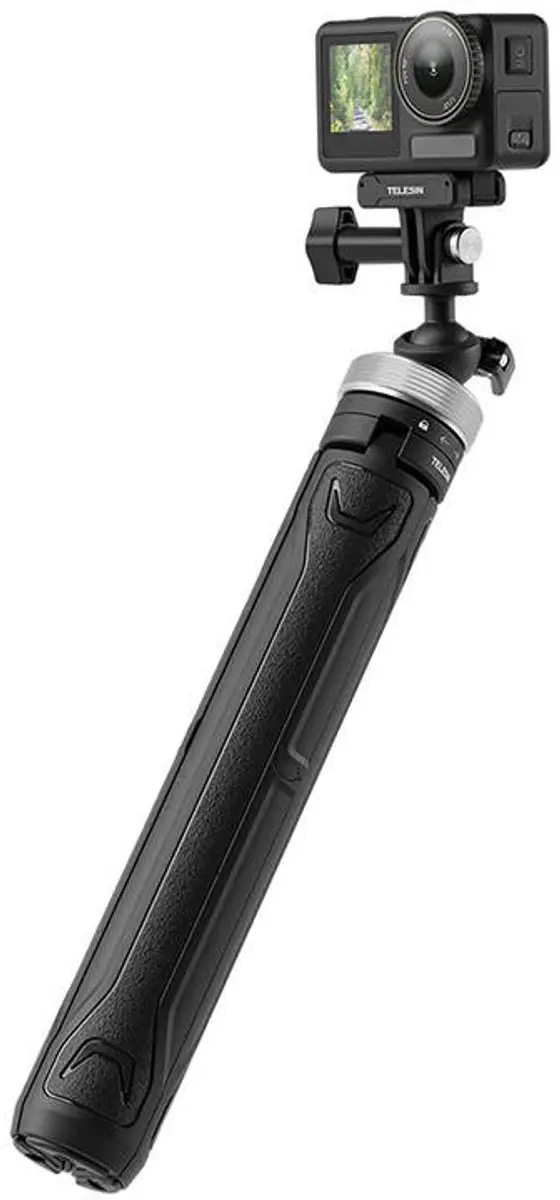 Telesin Selfiestick & Statief 32-150cm - 1,5kg - Koolstofvezel - Zwart