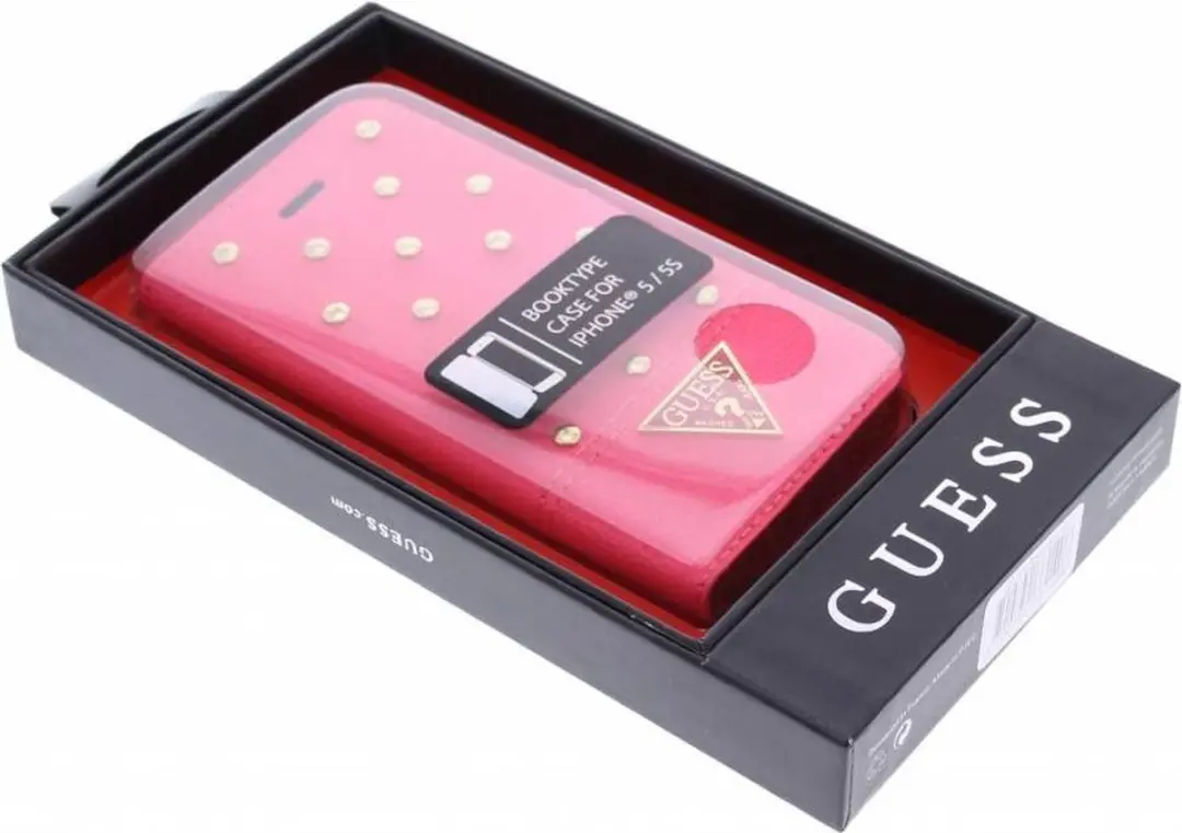 Guess iPhone 5/5s/SE Hoesje - Roze Kunstleer - afbeelding 6 van 6
