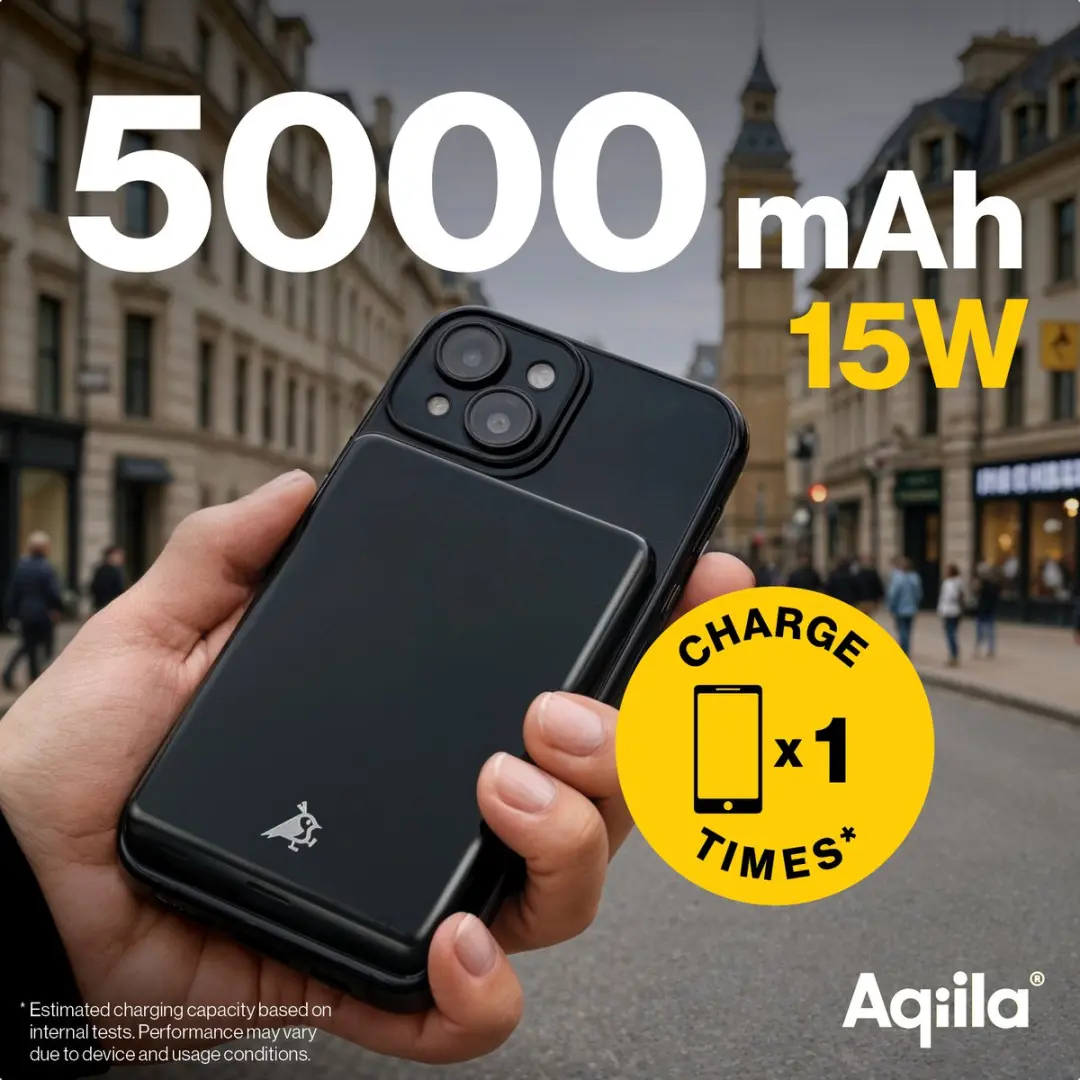 Aqiila Powerbird GBS Powerbank MagSafe Qi2 - 5000mAh - 20W - Zwart