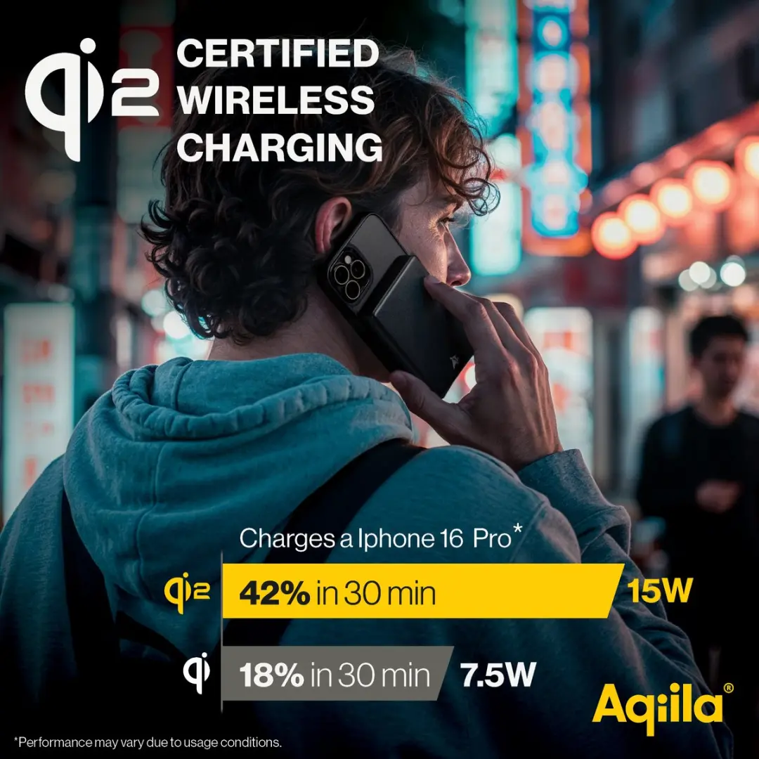 Aqiila Powerbird GBS Powerbank MagSafe Qi2 - 5000mAh - 20W - Zwart