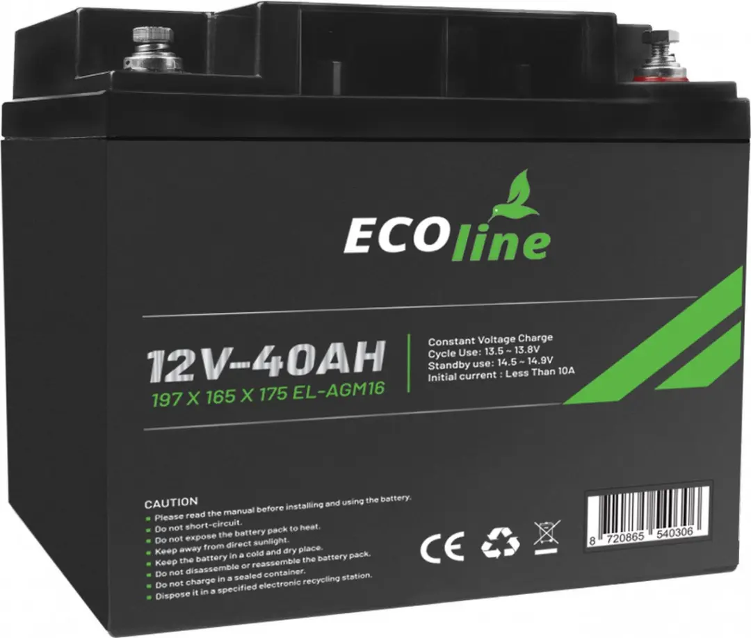 Ecoline AGM 12V 40Ah Deep Cycle Accu