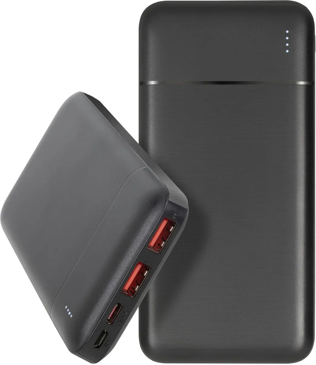 RivaCase VA2101 Powerbank 10.000mAh - 22,5W - 3x USB - Zwart