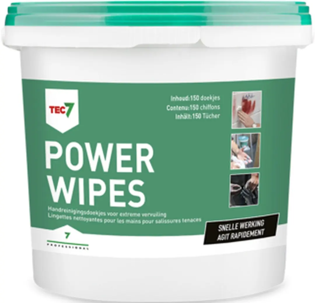 Tec7 PowerWipes Reinigingsdoekjes 150 Stuks - Groen/Wit