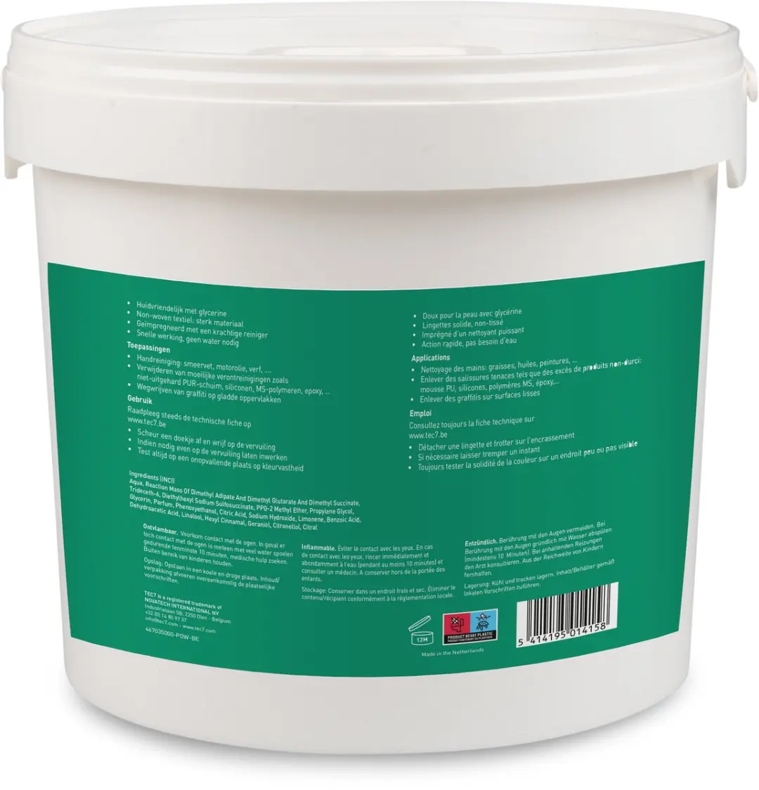 Tec7 PowerWipes Reinigingsdoekjes 150 Stuks - Groen/Wit