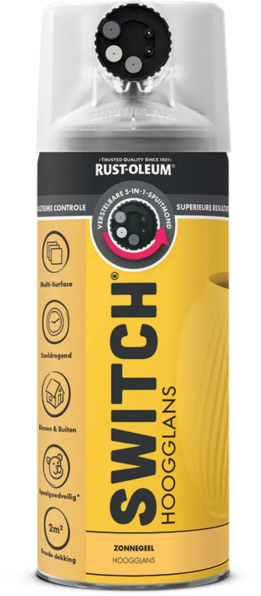 Rust-Oleum Switch Spuitbus Verf Hoogglans Zonnegeel 400ml