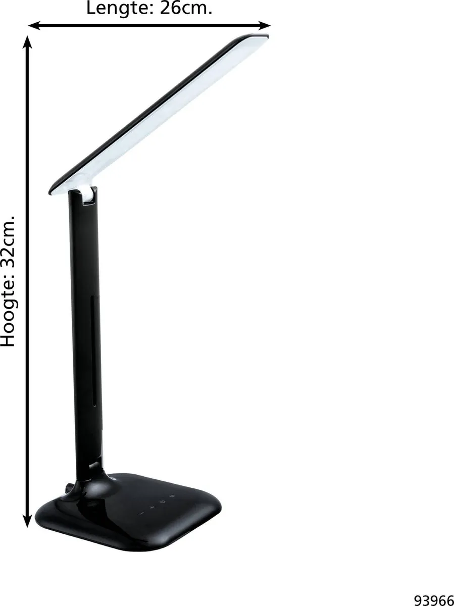 Eglo Caupo LED Bureaulamp - Zwart - afbeelding 6 van 6