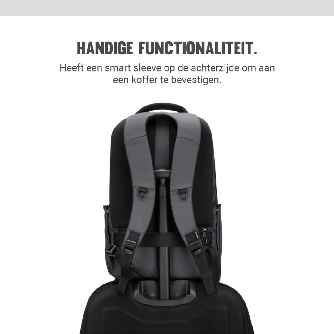 Pacsafe Metrosafe X Rugzak 25L - RFID-blokkerend - Grijs - afbeelding 6 van 6