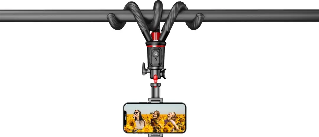 MOJOGEAR TS1 Telefoon Statief - Flexibel 1,5kg - Zwart/Rood