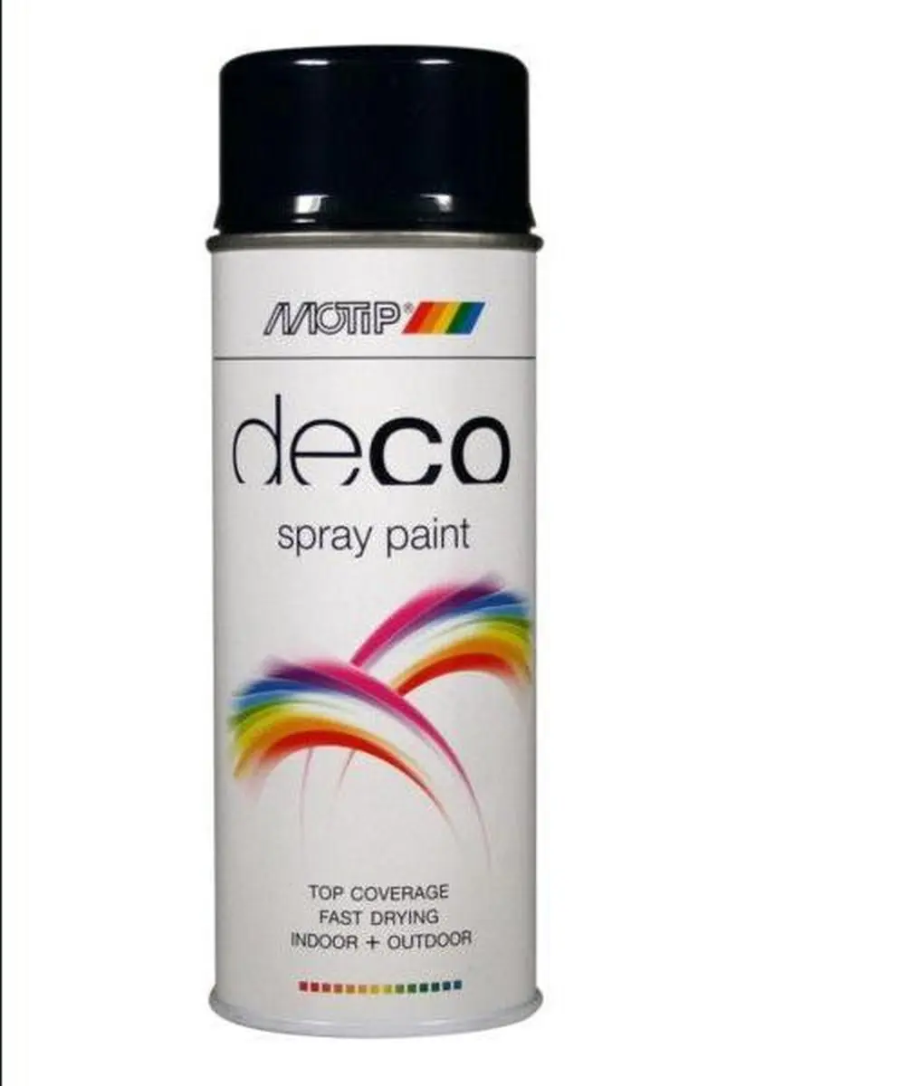 Motip Deco Alkyd Hoogglans Lak RAL 5011 Staalblauw 400ml