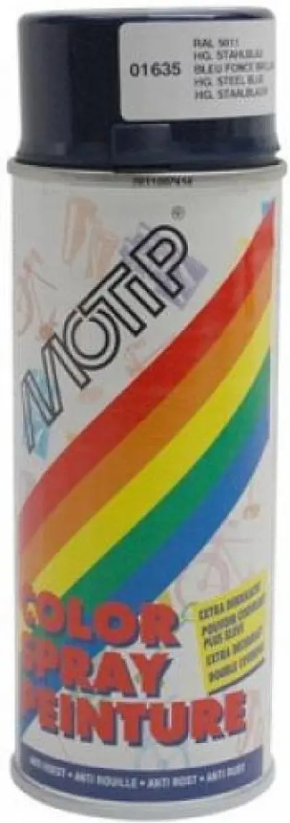 Motip Deco Alkyd Hoogglans Lak RAL 5011 Staalblauw 400ml