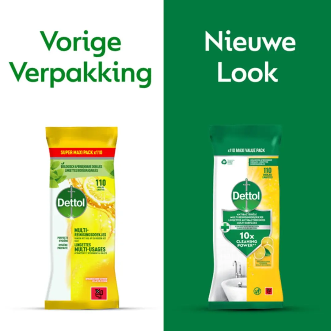 Dettol Reinigingsdoekjes Power & Fresh Citrus - 110 Stuks