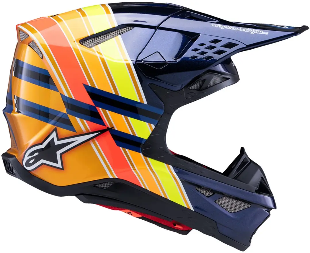 Alpinestars S-M10 TLD Edition 25 Offroad Helm - Maat M - Donkerblauw/Oranje/Geel/Fluo Rood