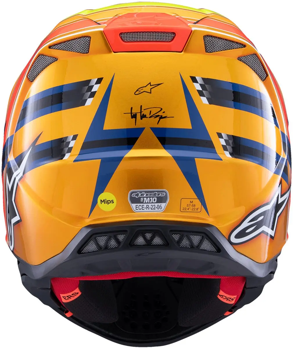 Alpinestars S-M10 TLD Edition 25 Offroad Helm - Maat M - Donkerblauw/Oranje/Geel/Fluo Rood