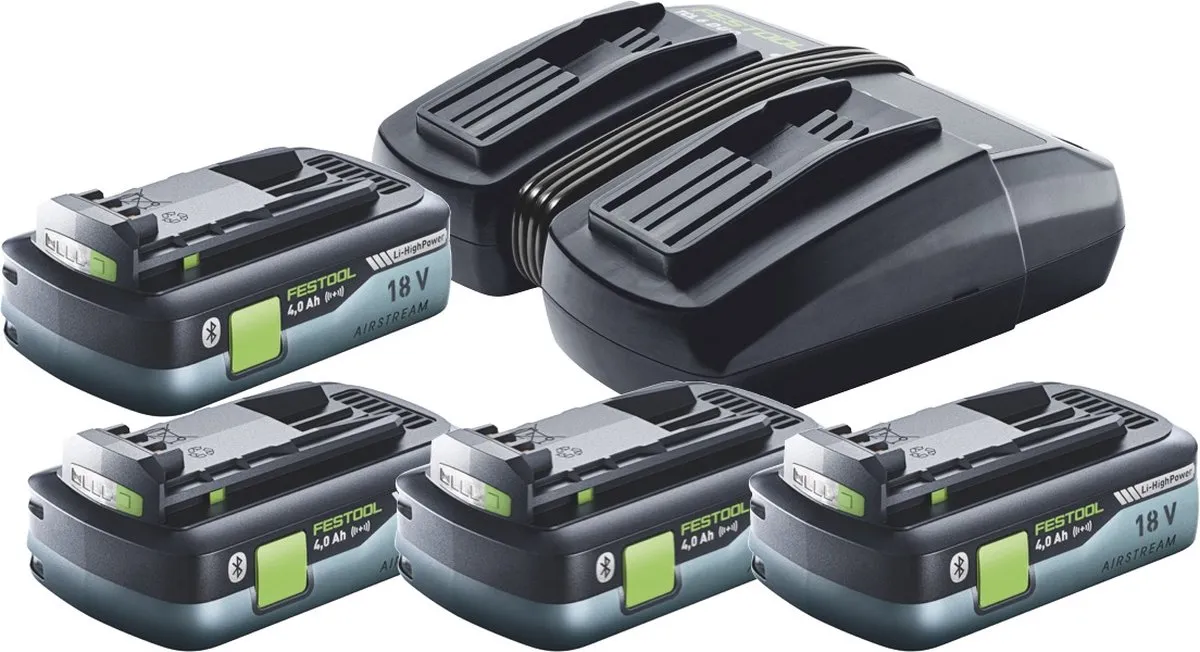 Festool SYS 18V 4x4,0/TCL 6 DUO Energie-set - 4x Accu 4,0Ah + Oplader