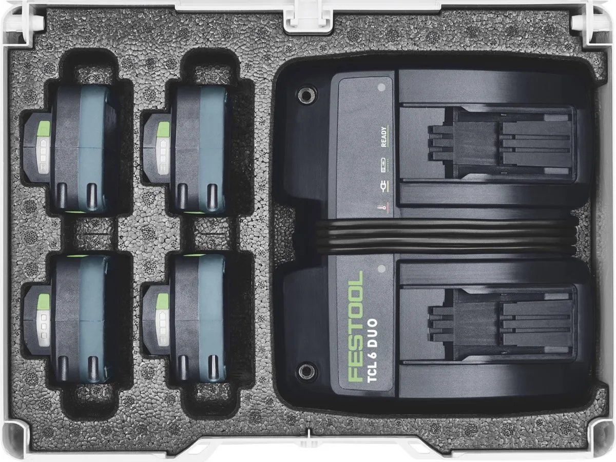 Festool SYS 18V 4x4,0/TCL 6 DUO Energie-set - 4x Accu 4,0Ah + Oplader
