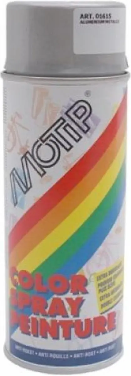 Motip Hoogglans Lak RAL 9006 400ml - Metaal/Kunststof/Glas
