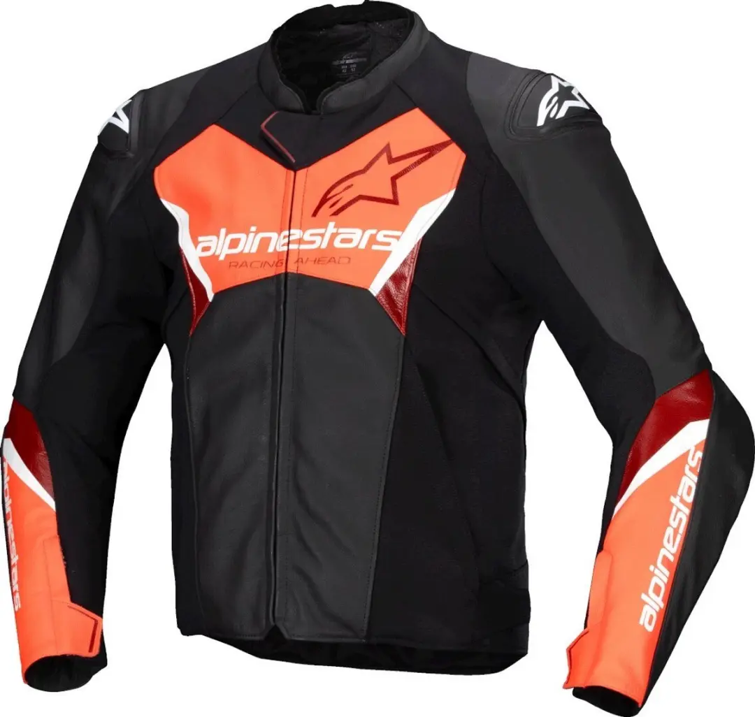 Alpinestars Faster V3 Motorfietsjas - Zwart/Neonrood - Maat 56