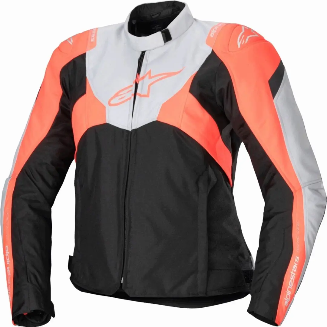 Alpinestars Stella T-Jaws V4 Motorjas - Zwart/Lichtgrijs/Fluo-Koraal
