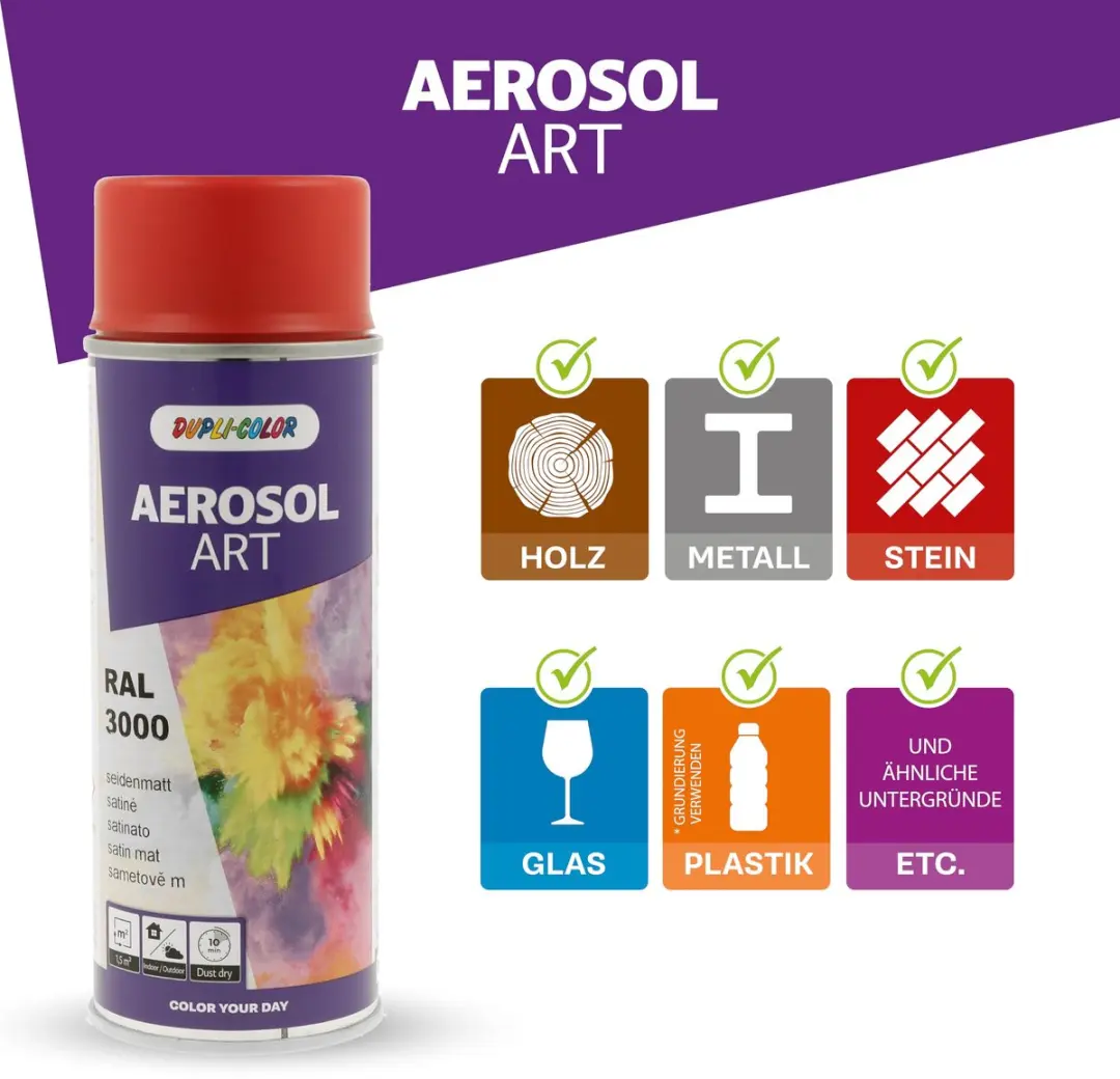 Motip Dupli-Color Aerosol-Art ZG RAL 3000 - 400ml - Meerkleurig