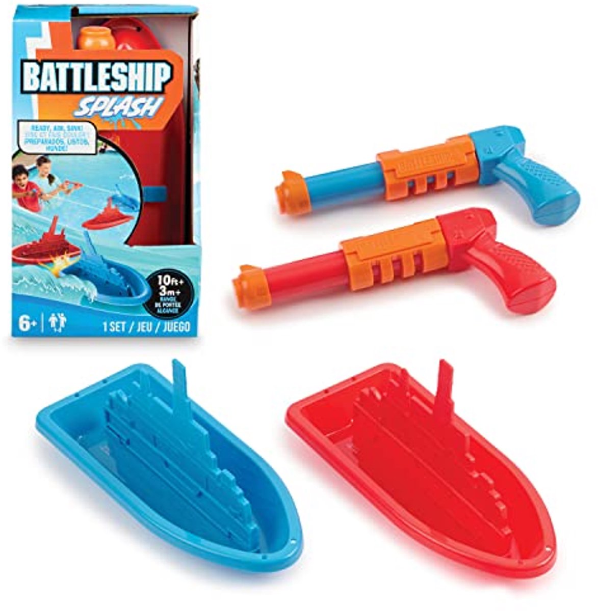 Hasbro Battleship Splash Game – Waterspel voor Kinderen – Waterpistool & Speelschip – Buitenspeelgoed Zomer