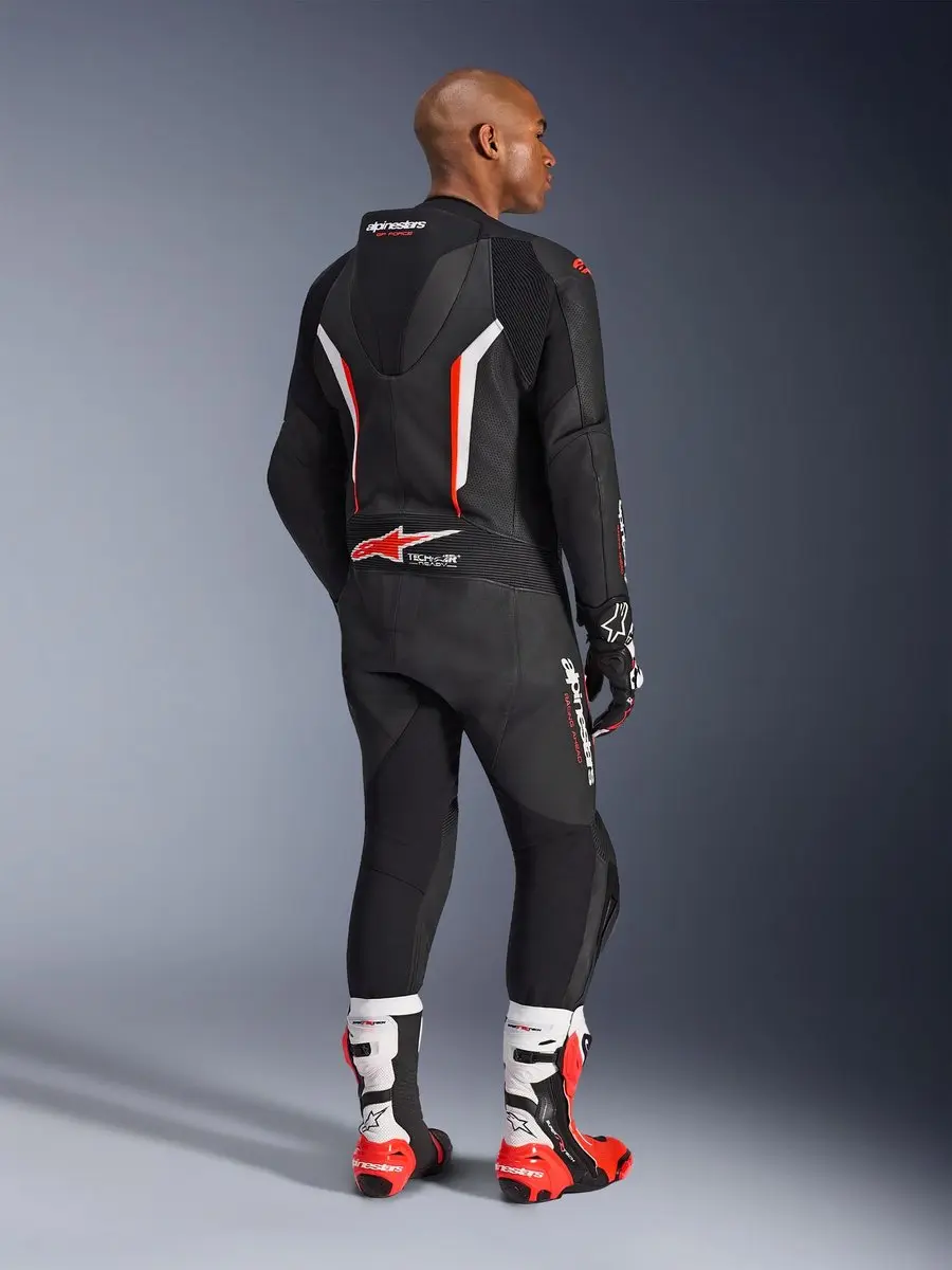 Alpinestars GP Force V2 Motorfietsleren Pak - Zwart/Wit/Rood 58