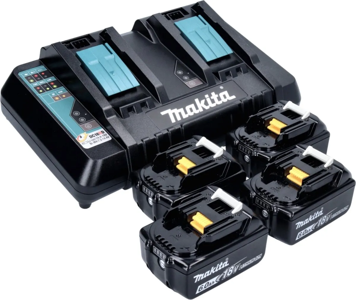 Makita 199485-6 Accu Starterset 4x 6,0Ah - Oplader DC18RD