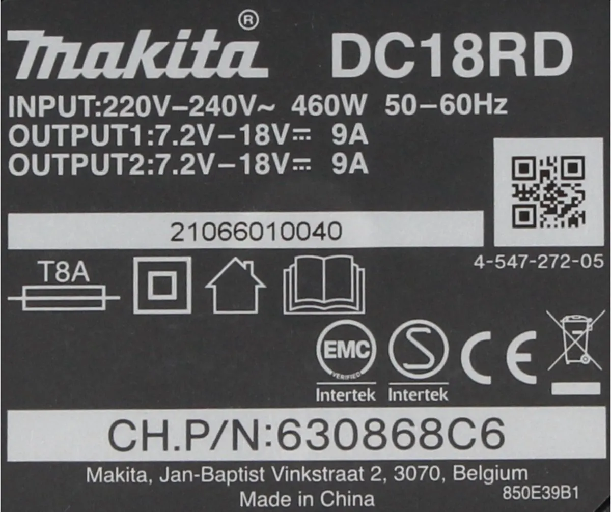 Makita 199485-6 Accu Starterset 4x 6,0Ah - Oplader DC18RD