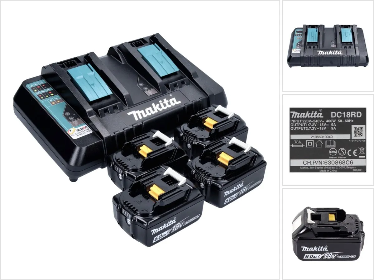 Makita 199485-6 Accu Starterset 4x 6,0Ah