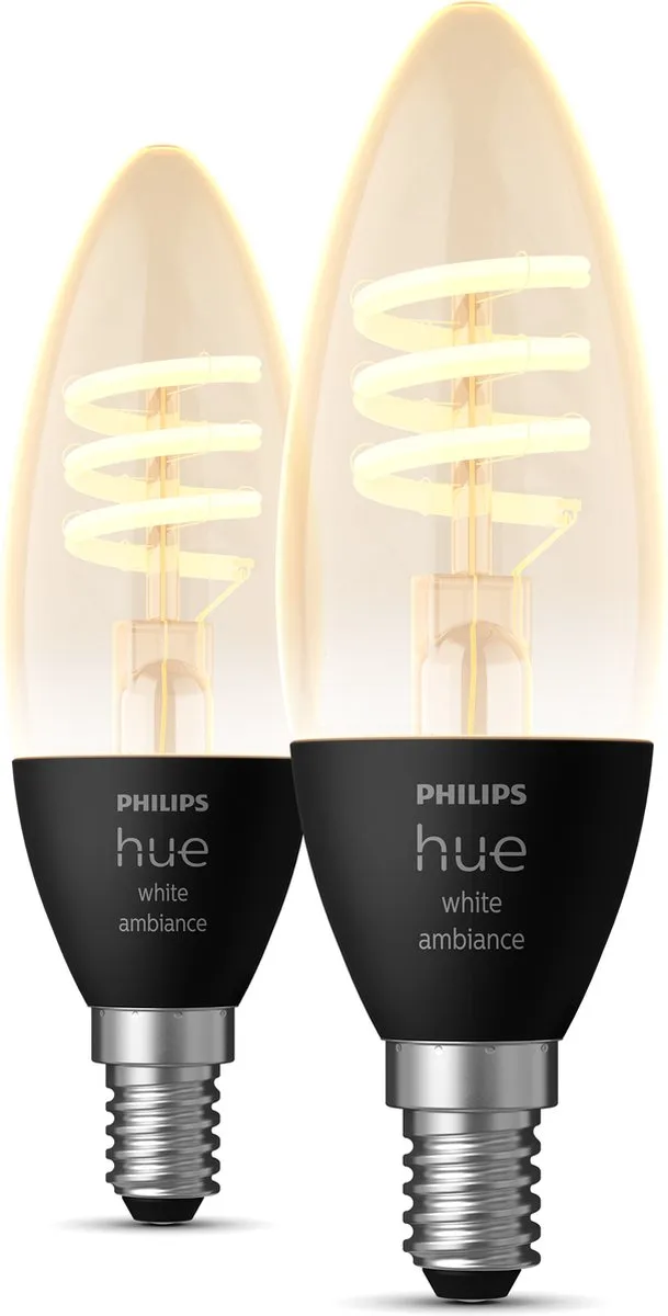 Philips Hue Filamentkaars E14 - 2 Stuks - Amber - 4500K