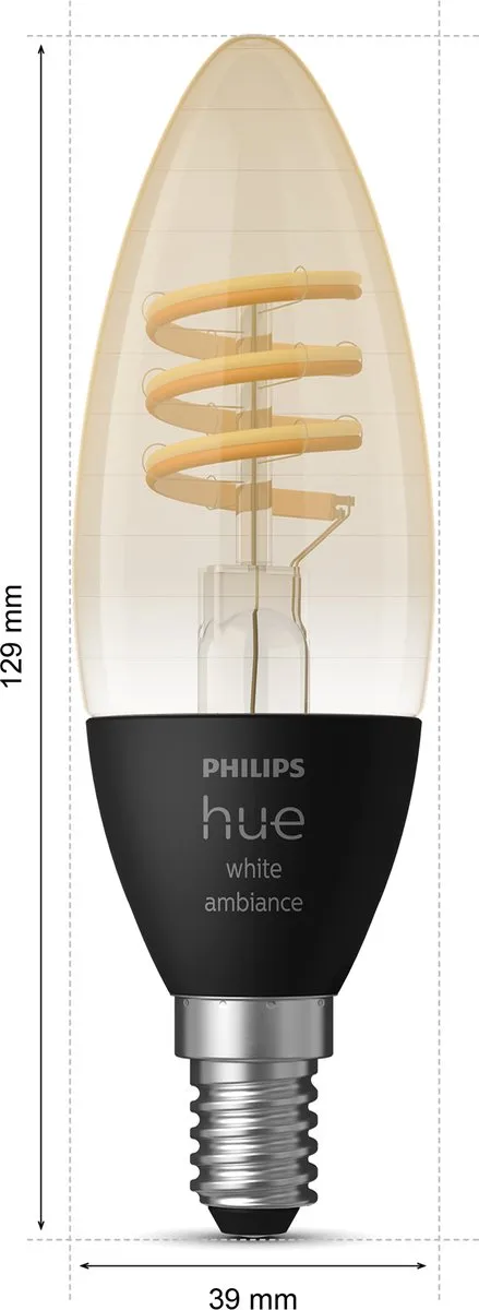 Philips Hue Filamentkaars E14 - 2 Stuks - Amber - 4500K - afbeelding 6 van 6