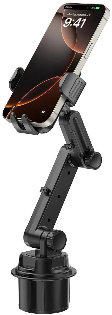 WiWu Telefoonhouder Auto Bekerhouder 360° Draaibaar - Zwart