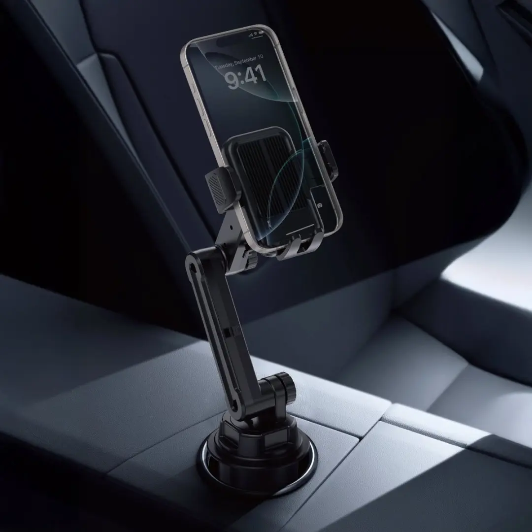 WiWu Telefoonhouder Auto Bekerhouder 360° Draaibaar - Zwart
