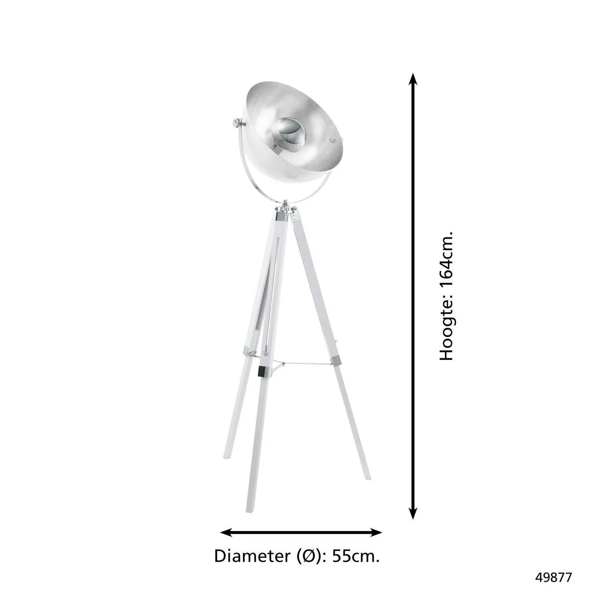 Eglo Covaleda Vloerlamp 164cm - Wit/Zilver - afbeelding 6 van 6