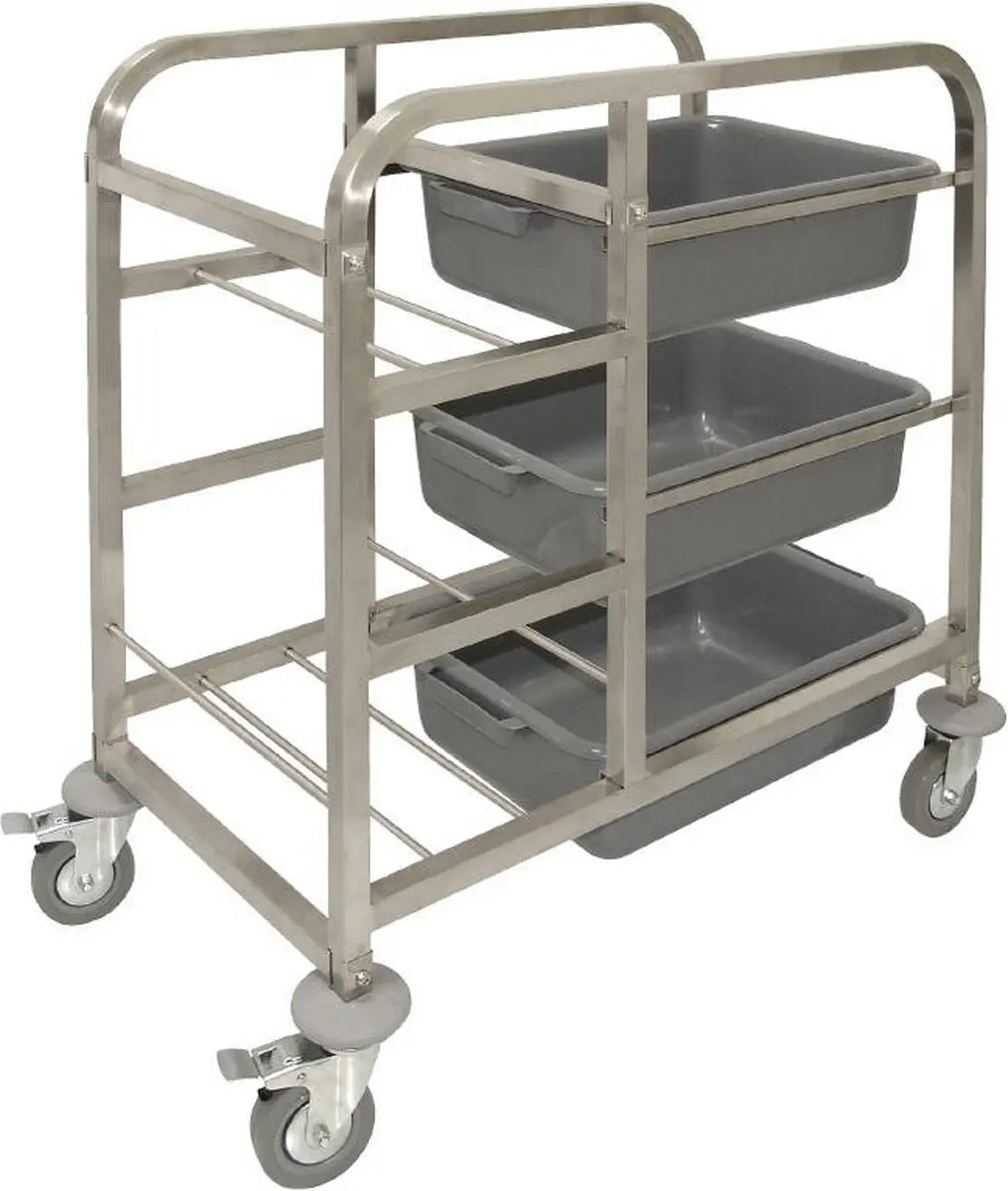 Vogue RVS Afruimwagen 90x82x44cm - Zwart