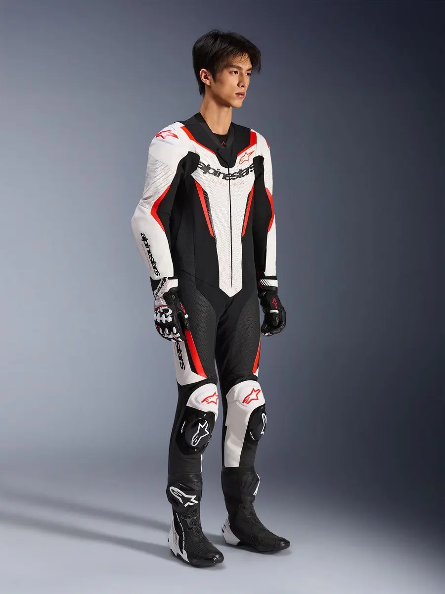 Alpinestars GP Force V2 Motorfietsleren pak 56 - Wit/Zwart/Rood