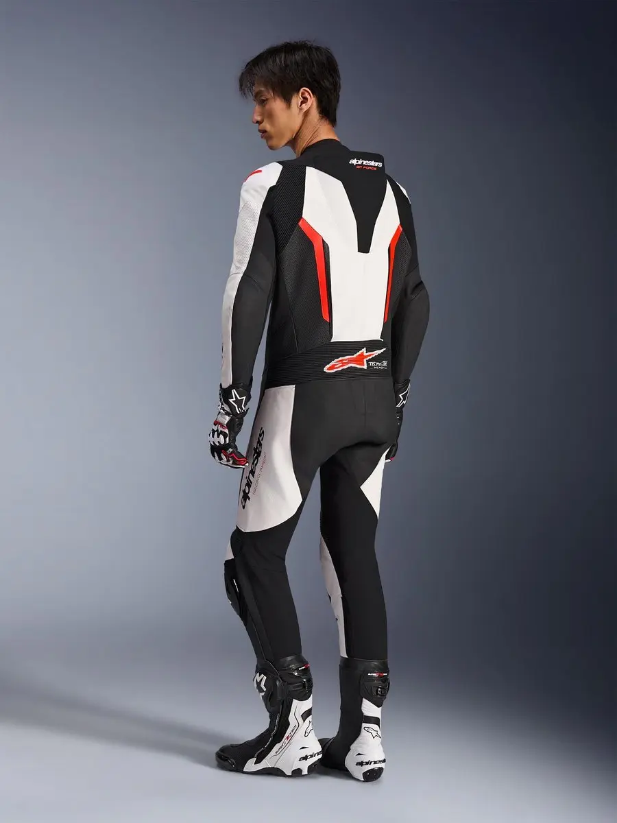 Alpinestars GP Force V2 Motorfietsleren pak 56 - Wit/Zwart/Rood - afbeelding 6 van 6