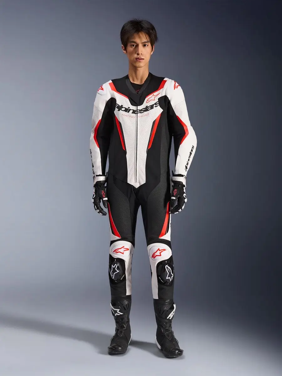 Alpinestars GP Force V2 Motorfietsleren pak 56 - Wit/Zwart/Rood