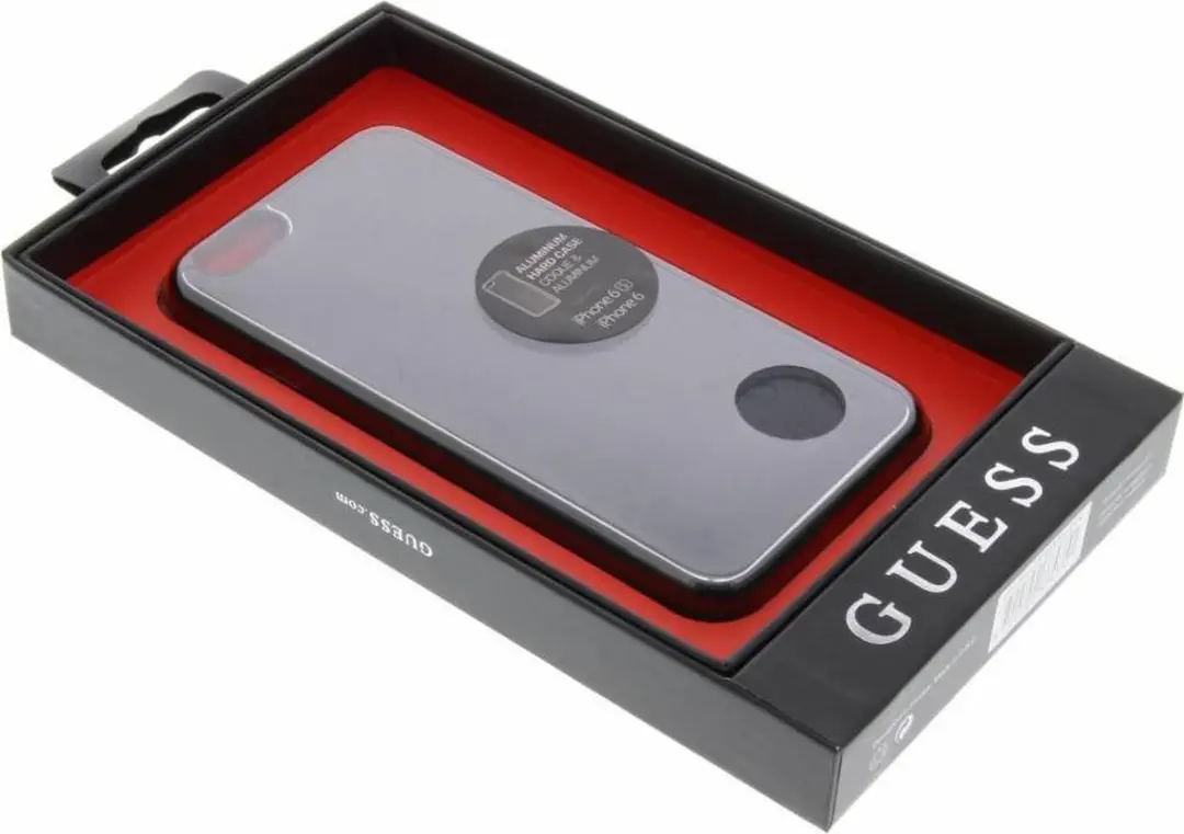 Guess Aluminium Plate Hard Case iPhone 6/6s 6G37435101 - Zwart